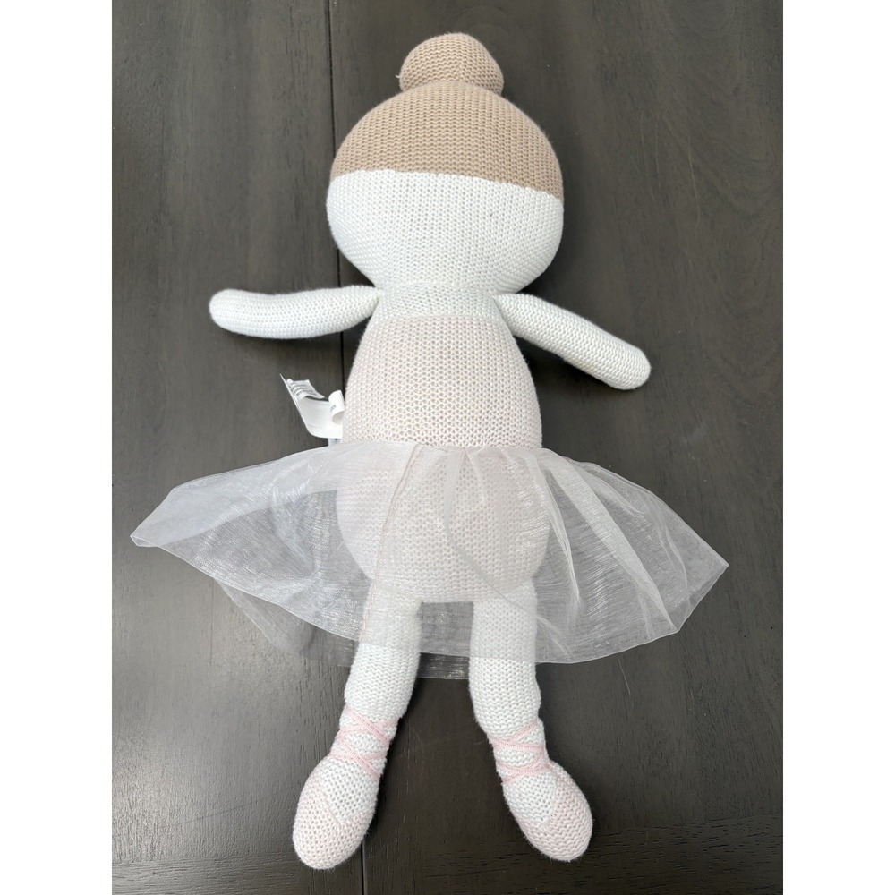 Emma Ballerina Knitted Plush Doll Toy Rattle Cotton Living Textiles 17" - Picture 4 of 6